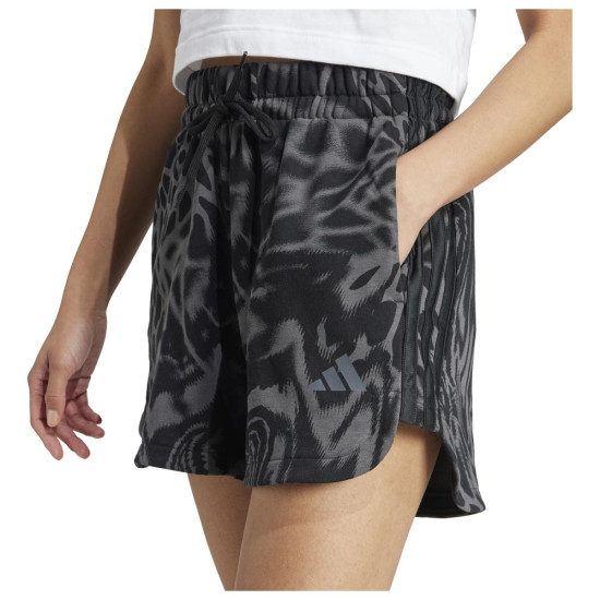 Adidas Γυναικείο σορτς Essentials 3-Stripes Fench Terry Animal Print Shorts